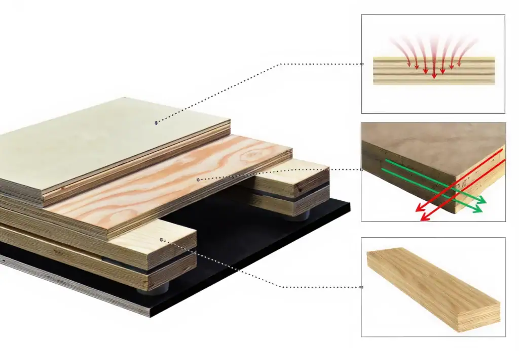 Multilayer Wood Flooring Stucture